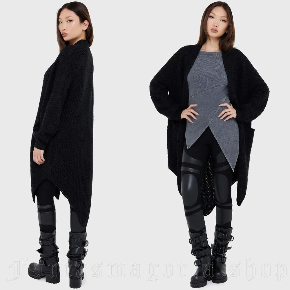 Killstar onyx cloud knit cardigan black goth witchy alternative fall